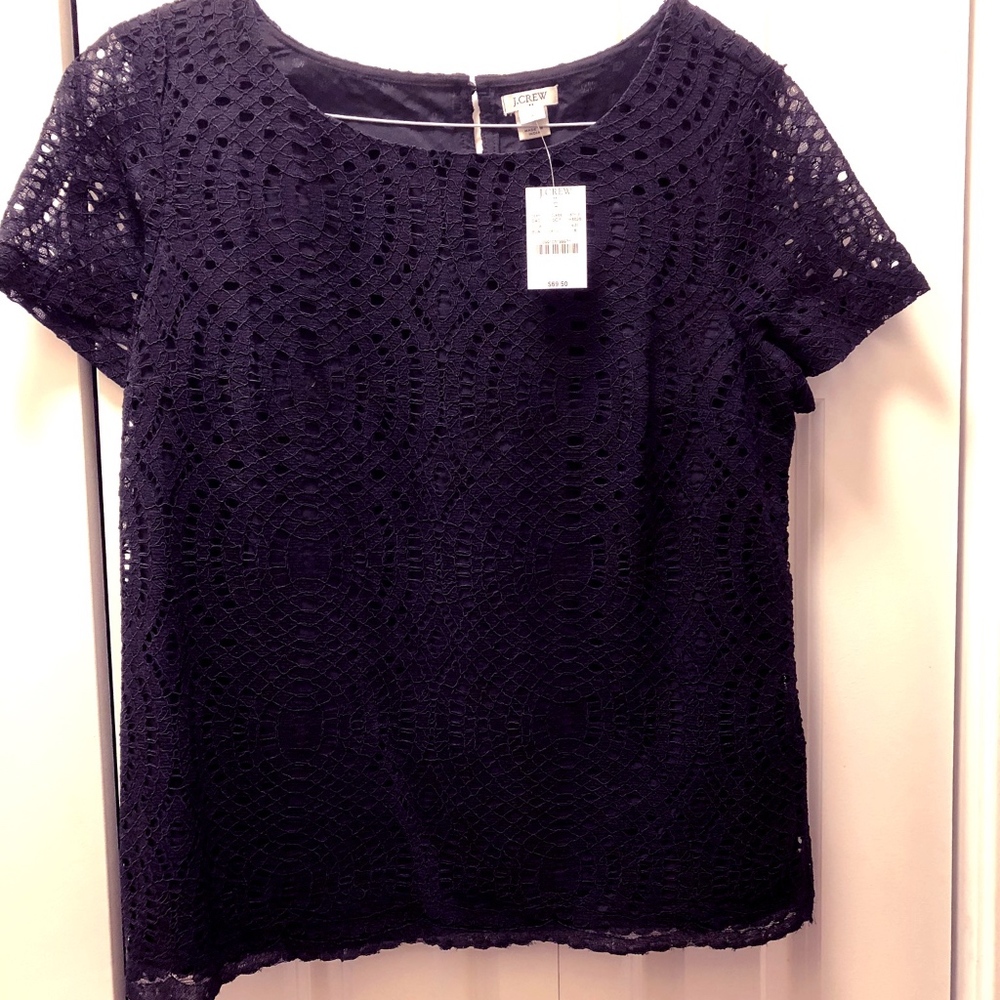 J. Crew short sleeve lace top